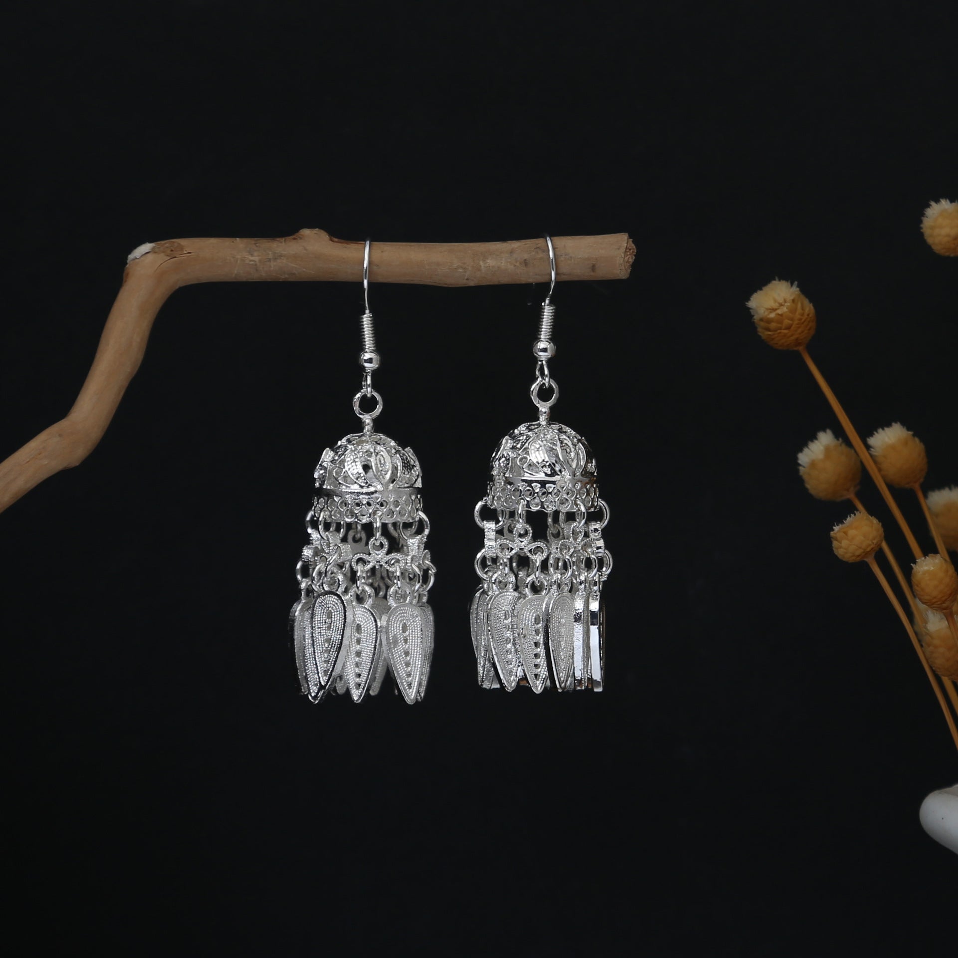 E6,Miao silver earrings