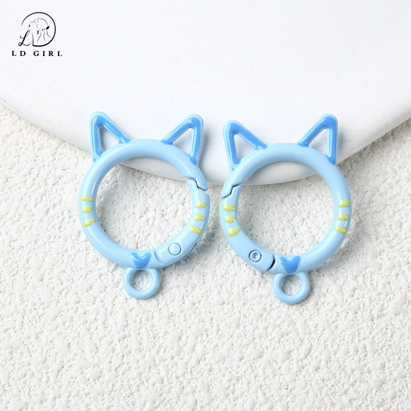 A cat special-shaped spring buckle, DIY handmade jewelry accessories