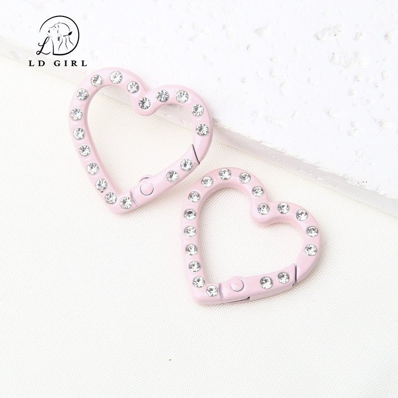 A25mm diamond set, love spring buckle, open ring, DIY jewelry accessories