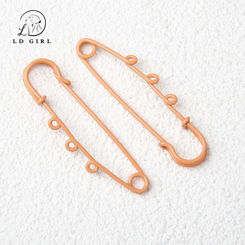 A6cm three-hole safety large pin, waist buckle, pin, breast buckle, DIY jewelry accessories