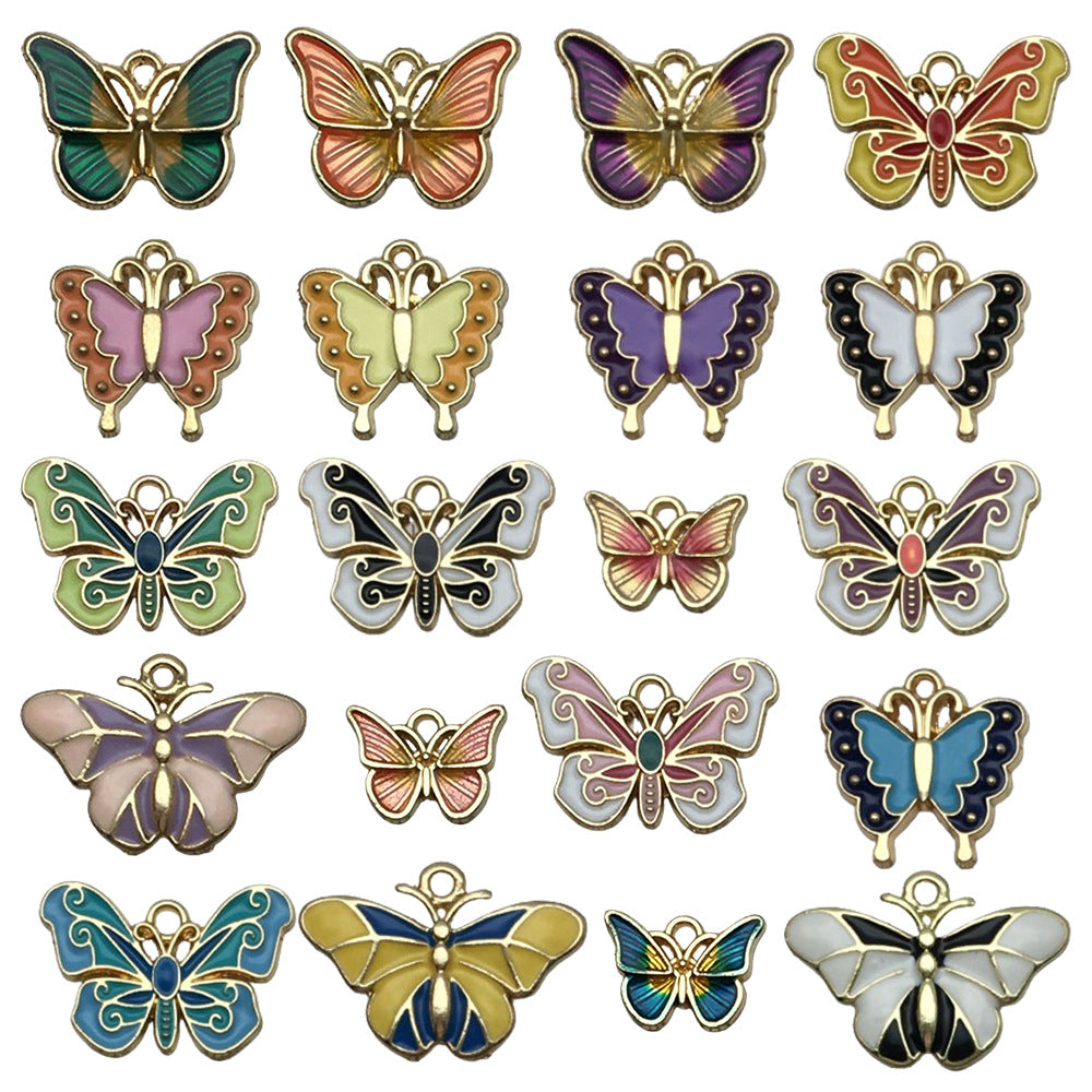 NO.5 Two-tone butterfly pendant charm