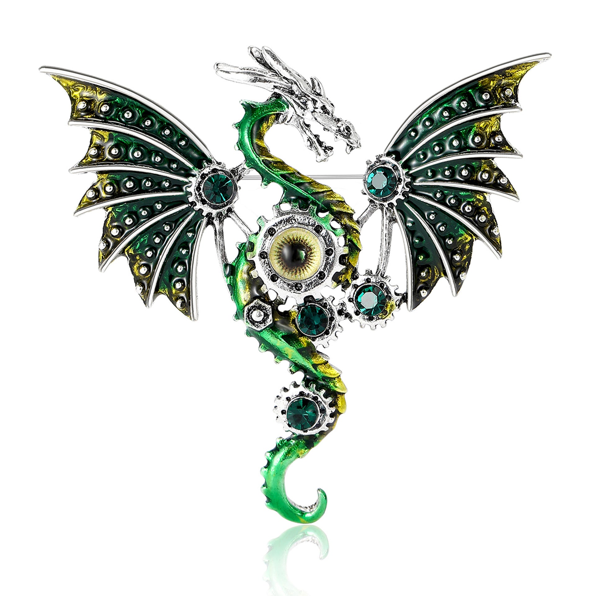 4-Color new electroplated dragon brooch