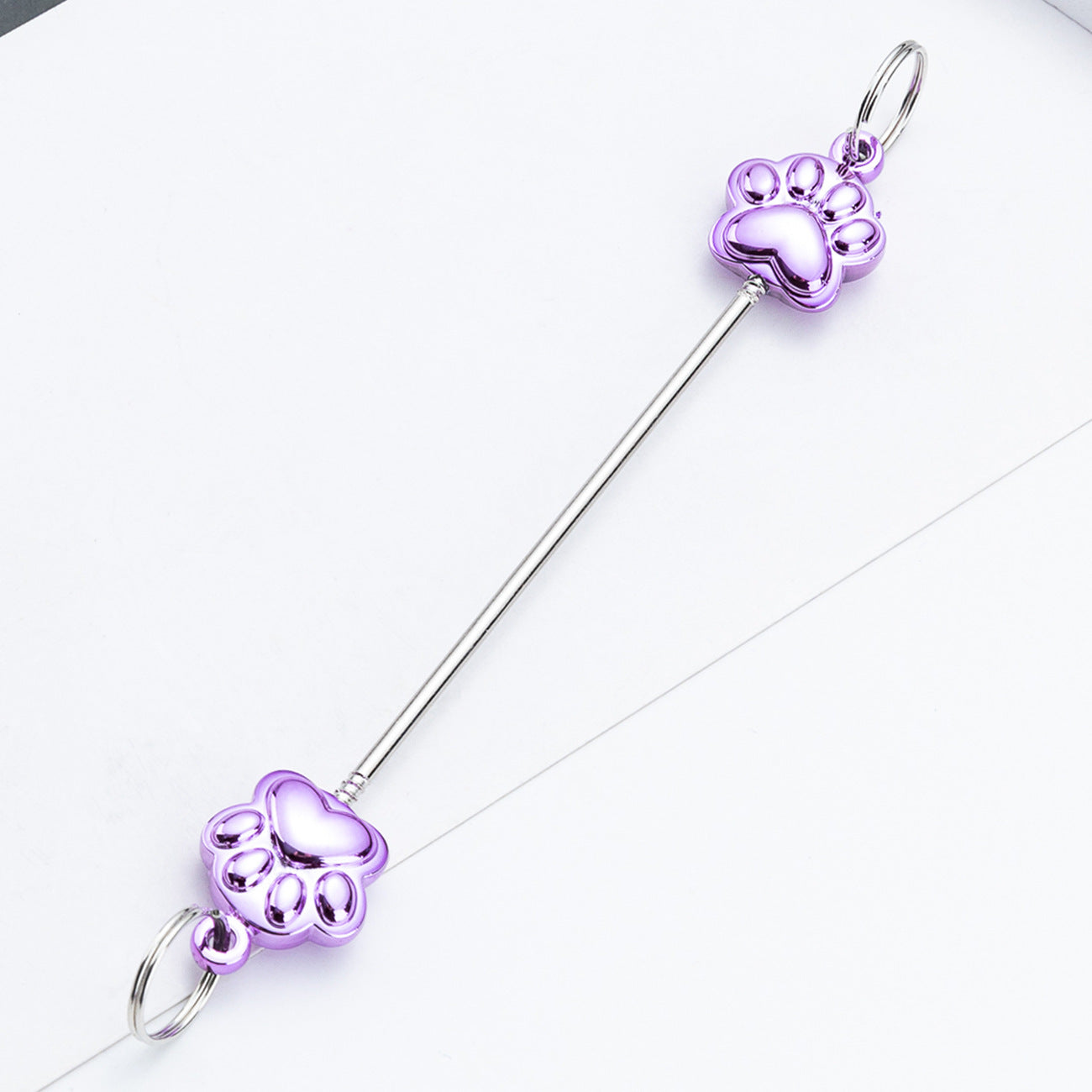 13-Color Creative new DIY beaded pole, multi-color beaded cat claw keychain pole pendant, plastic beaded pole 11.7cm