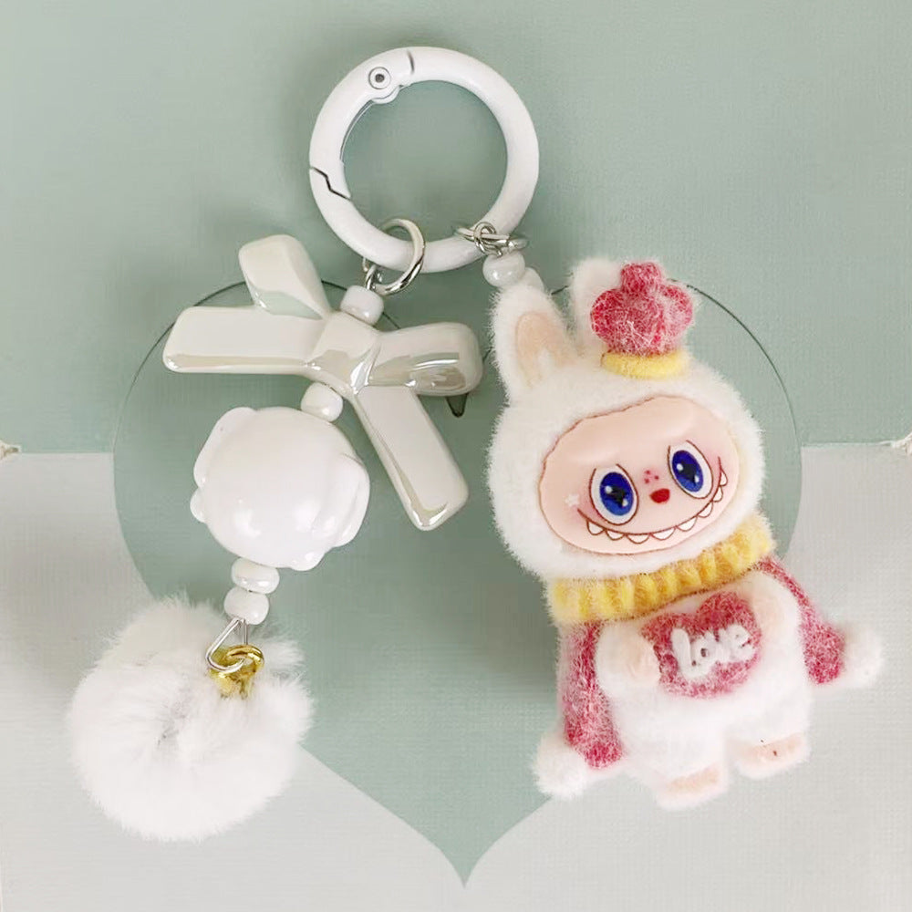 Flocking Rabbit King Crown, Rab DIY Keychain Pendant