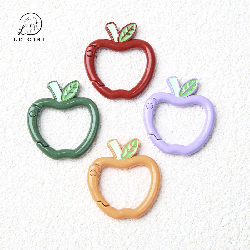 A Apple spring ring, round open ring, keychain