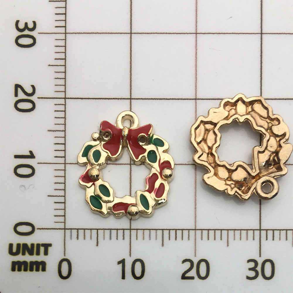 50 assorted gold plated enamel christmas charm