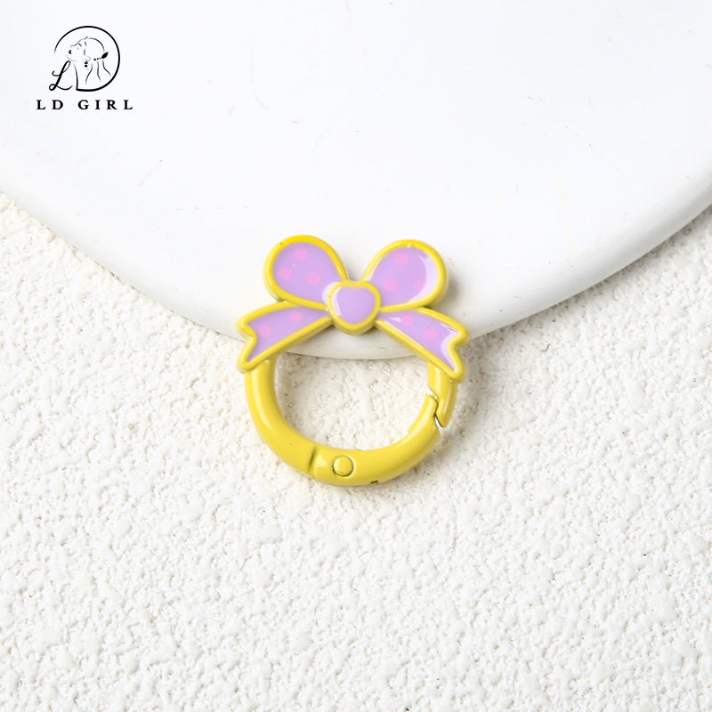 A bow open ring keychain DIY connecting ring