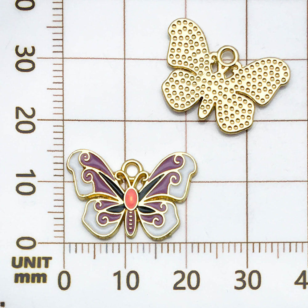 NO.5 Two-tone butterfly pendant charm