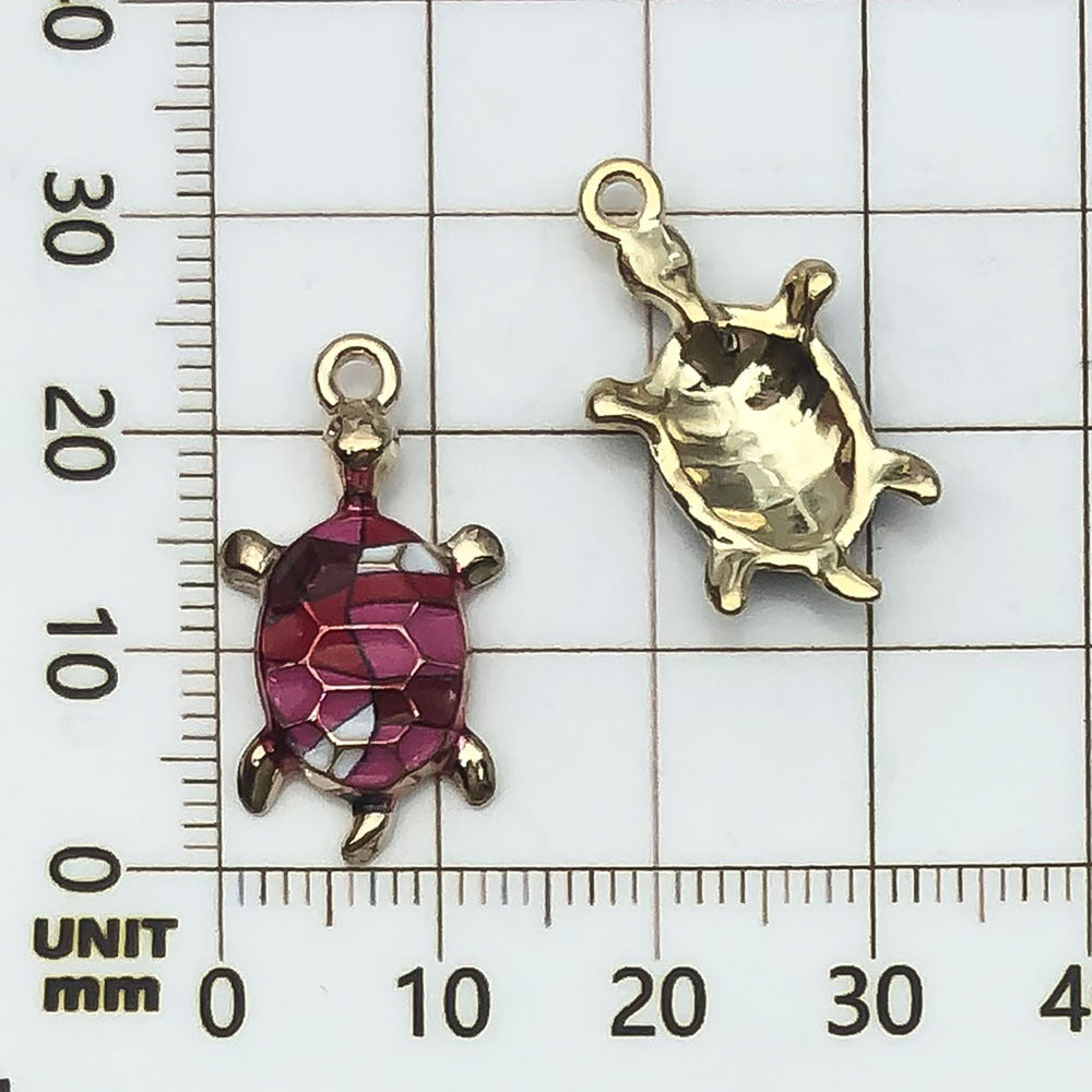 NO.18 Turtle gold plated enamel charm metal, alloy