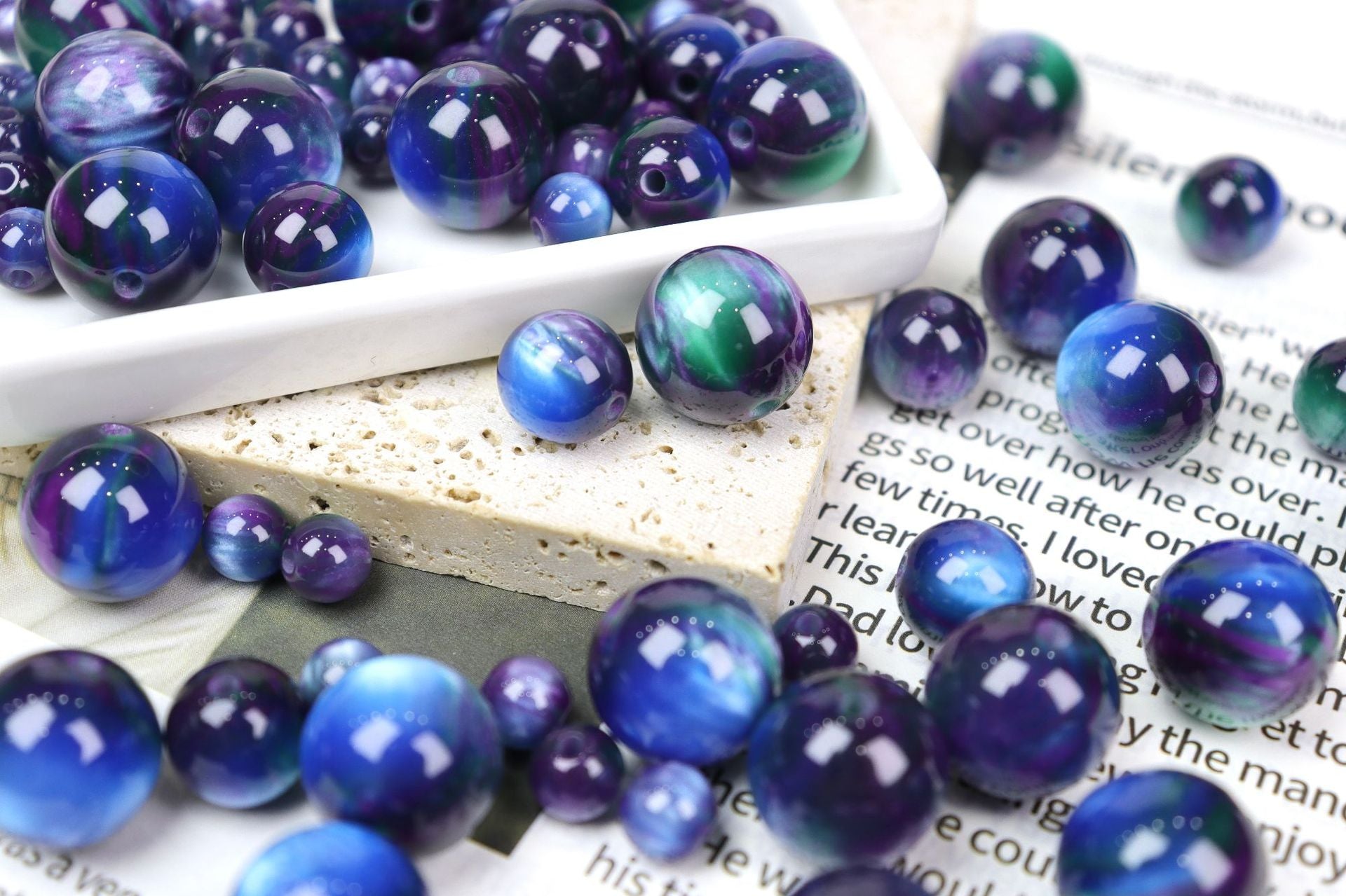 NO.25 Monet oil painting style vintage resin beads （莫奈油画风）朽木生花