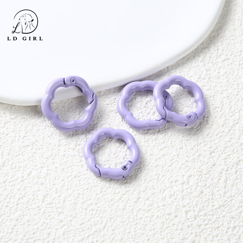 A Flower spring buckle, spring ring opening, book ring, card ring