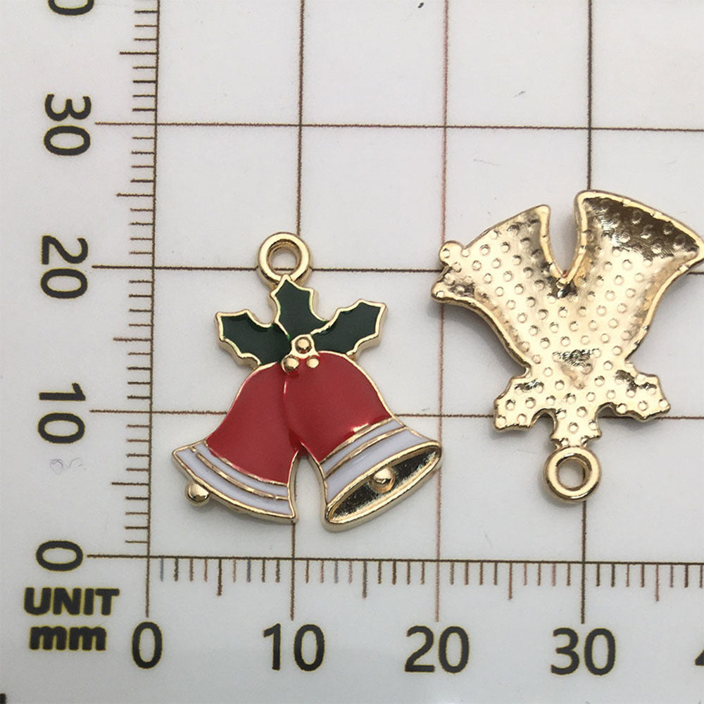 50 assorted gold plated enamel christmas charm