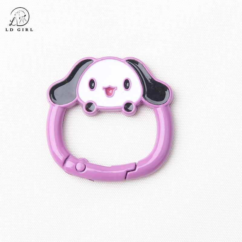 A big-eared dog spring buckle, open ring, dog spring ring, DIY mobile phone chain keychain.