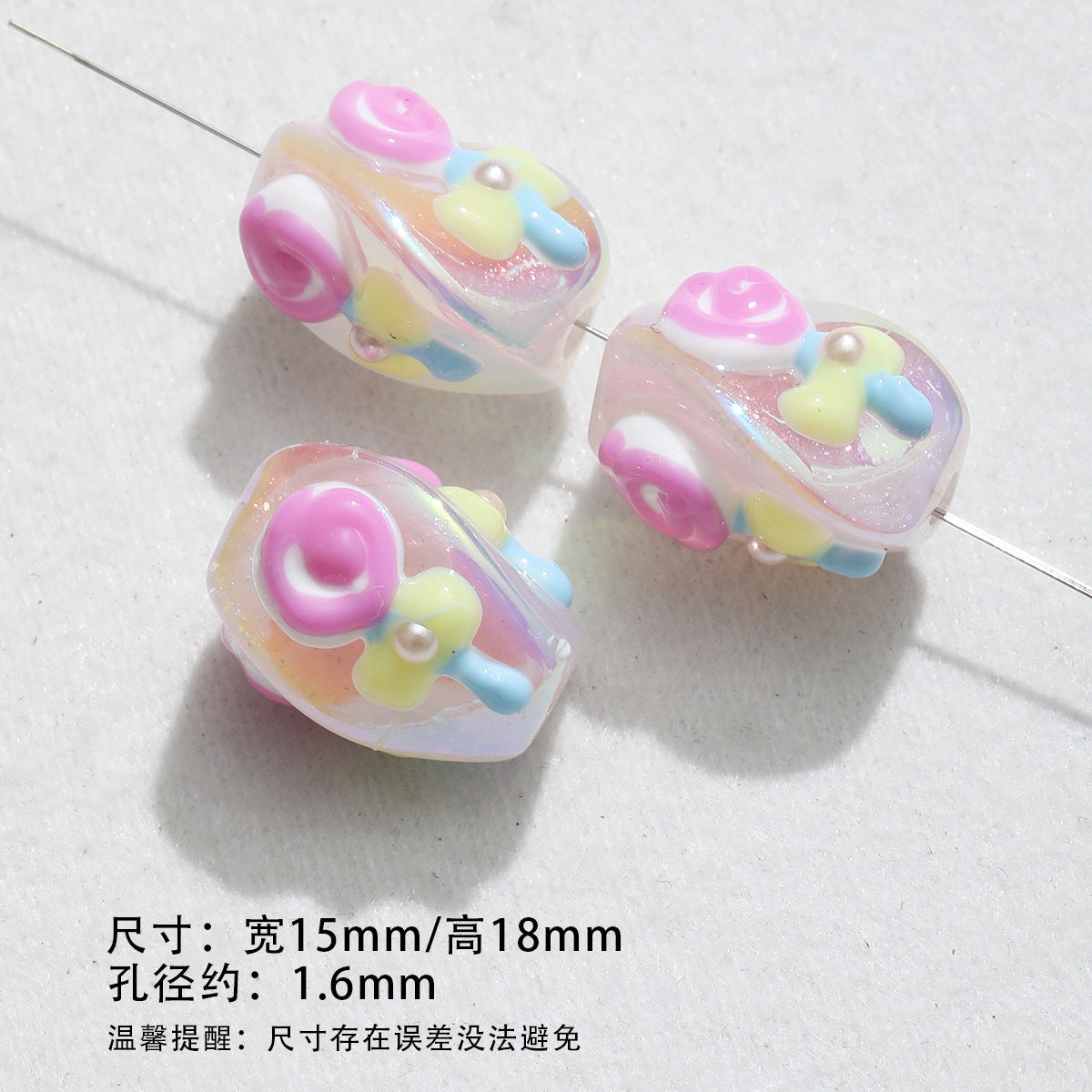 Heavy industry/with drill/hand-painted beads/DIY accessories beads【春日】