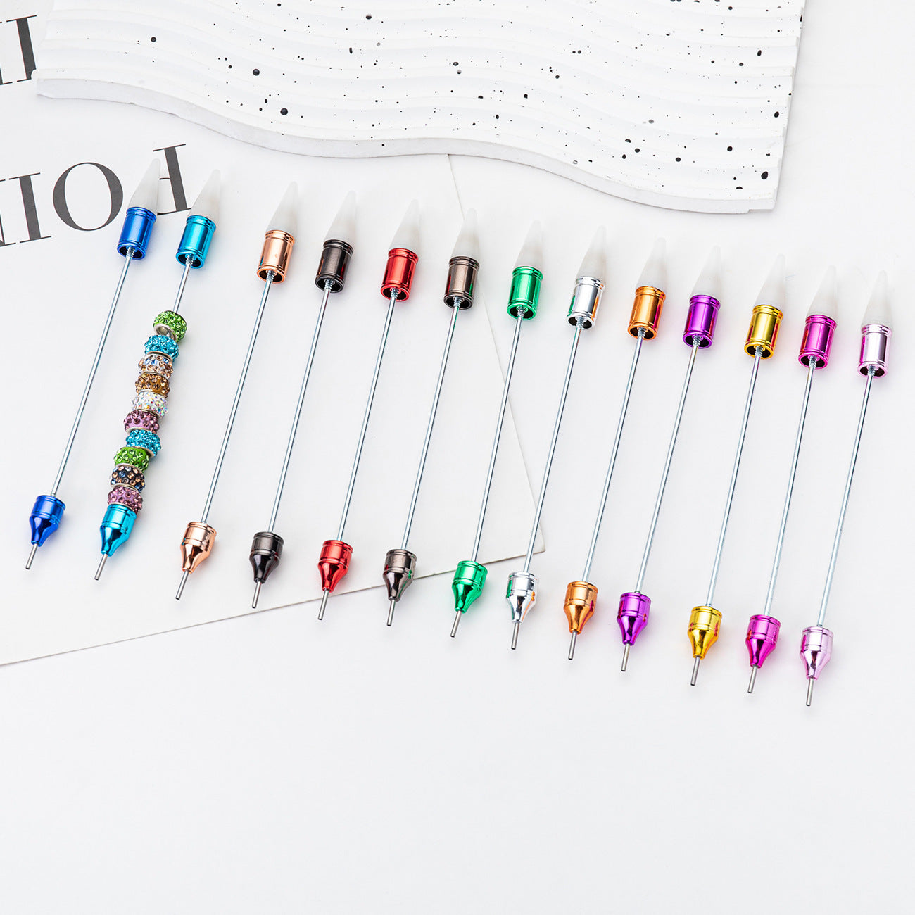 Nail art tool, double-ended point drill pen, with crayon head, suction drill, point flower, sticker drill, tool pen, nail art double pull line pen head