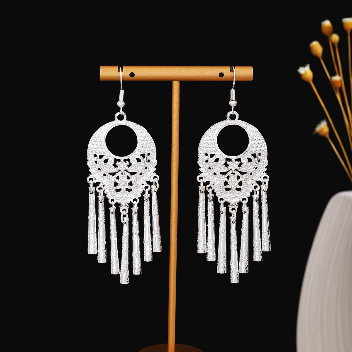 E6,Miao silver earrings