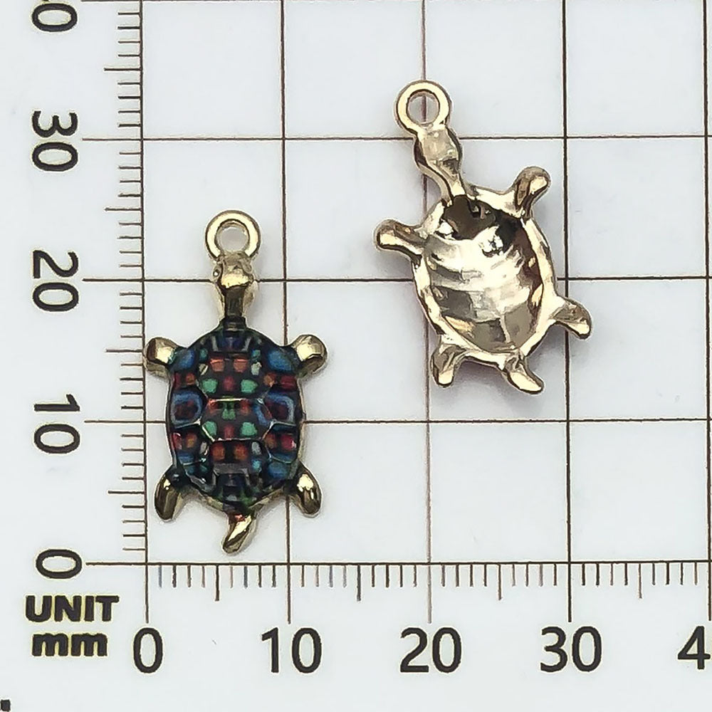 NO.18 Turtle gold plated enamel charm metal, alloy