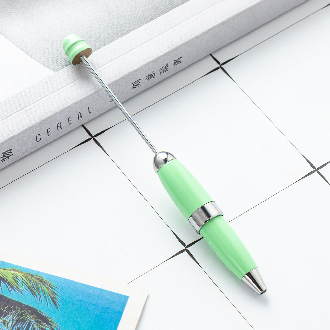 DIY beaded ballpoint pen, portable pocket pen, mini metal ballpoint pen 11.9 * 1.2cm