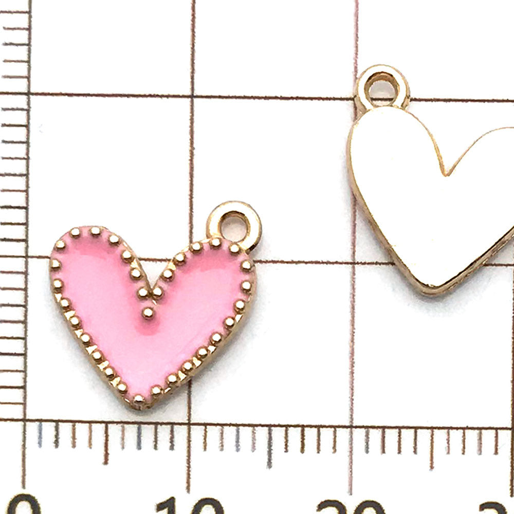 NO.20-3 Pink gold plated enamel charm