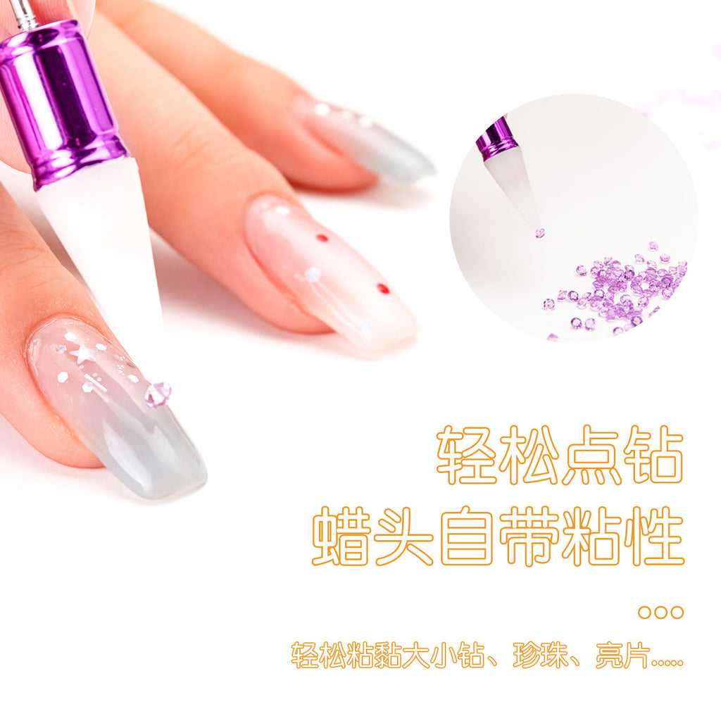 Nail art tool, double-ended point drill pen, with crayon head, suction drill, point flower, sticker drill, tool pen, nail art double pull line pen head