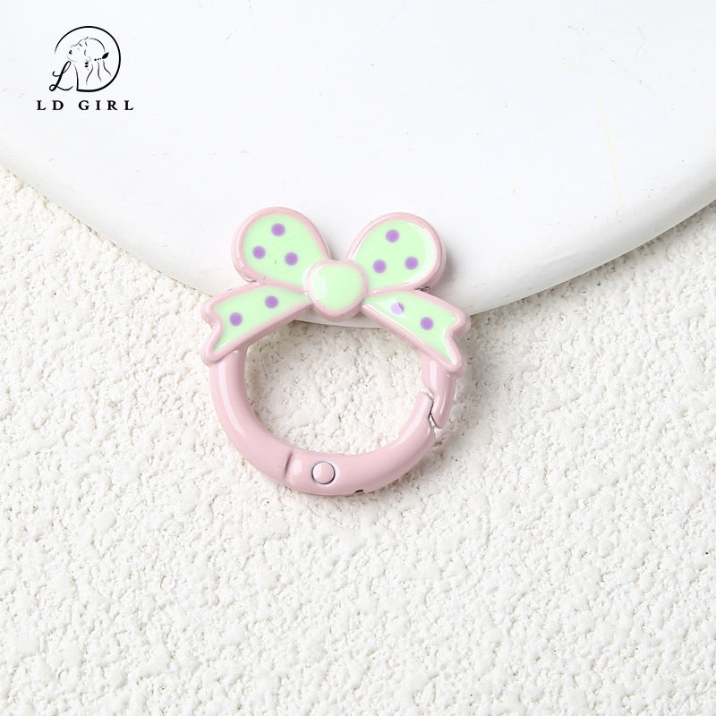 A bow open ring keychain DIY connecting ring