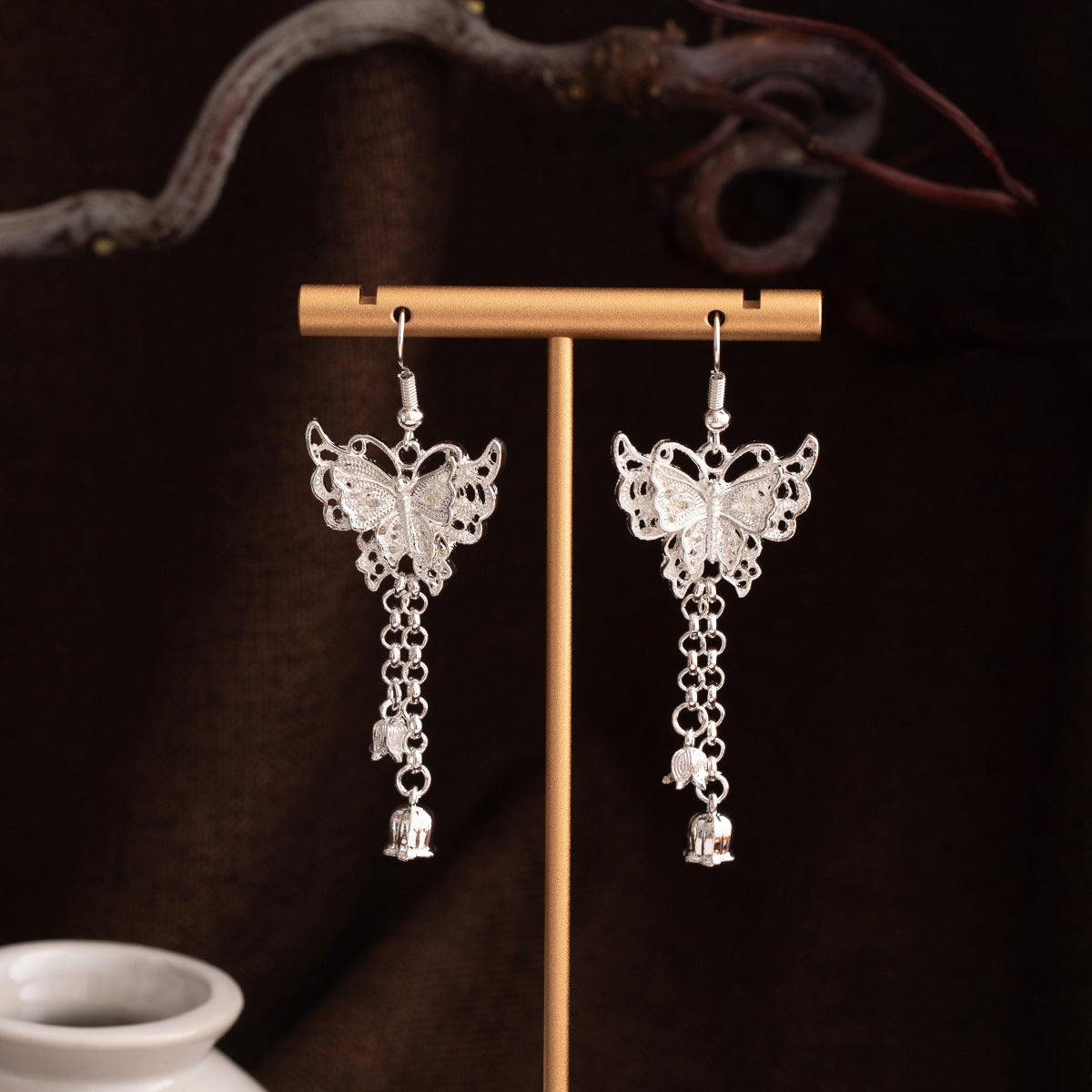 E6,Miao silver earrings