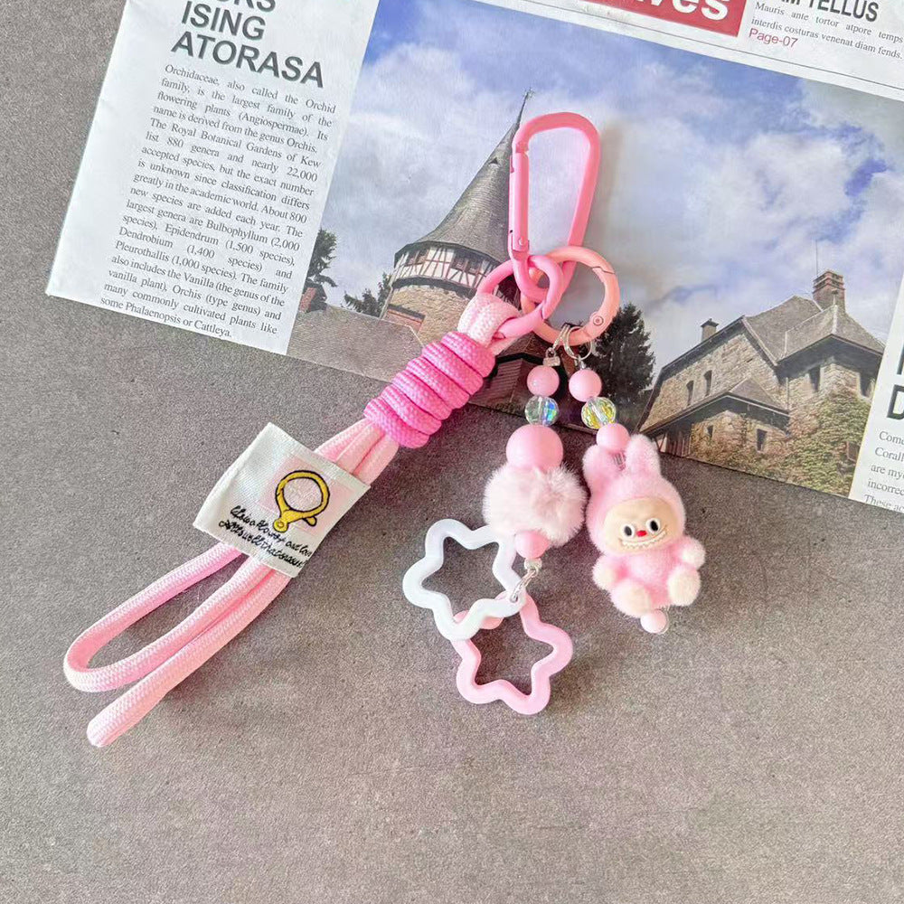 B1 new flocking doll cartoon mobile phone chain/plush mobile phone pendant