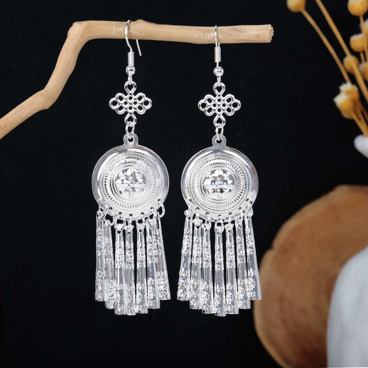 E6,Miao silver earrings