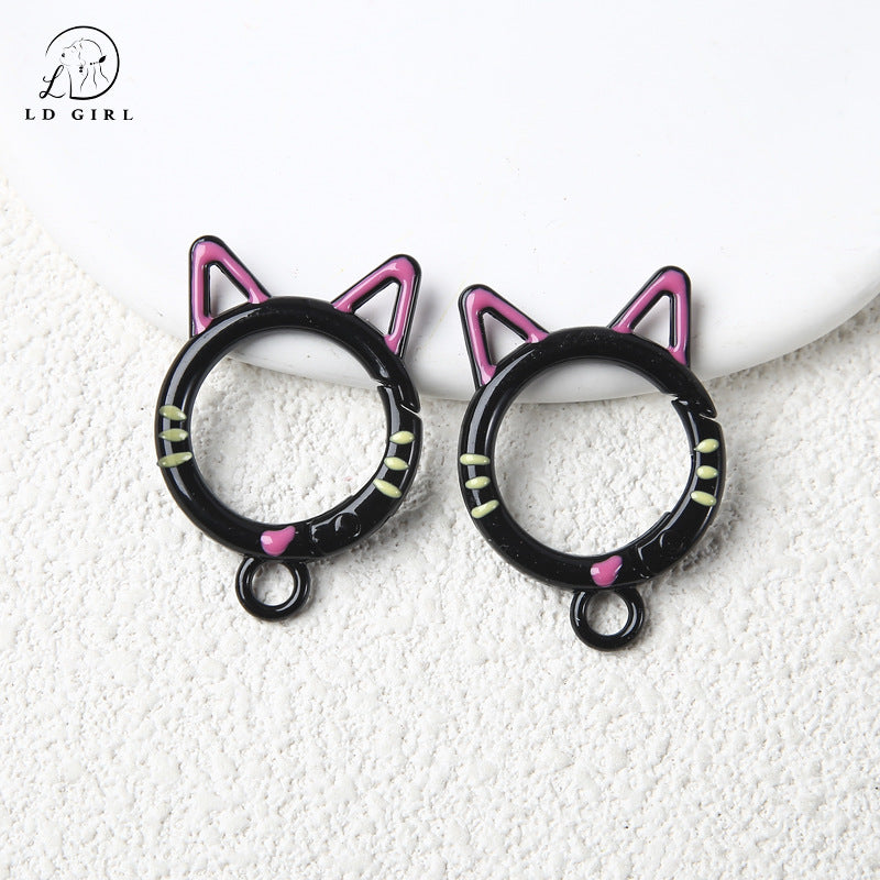 A cat special-shaped spring buckle, DIY handmade jewelry accessories