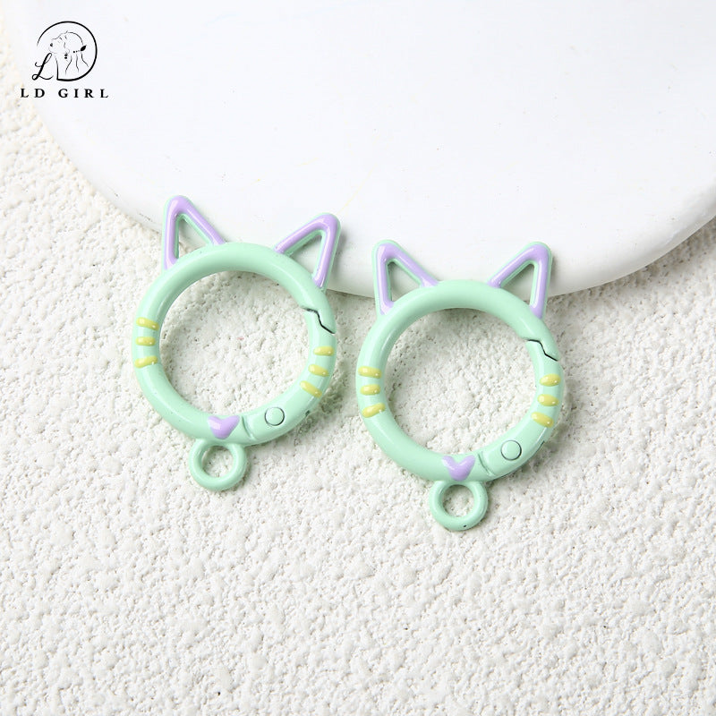 A cat special-shaped spring buckle, DIY handmade jewelry accessories
