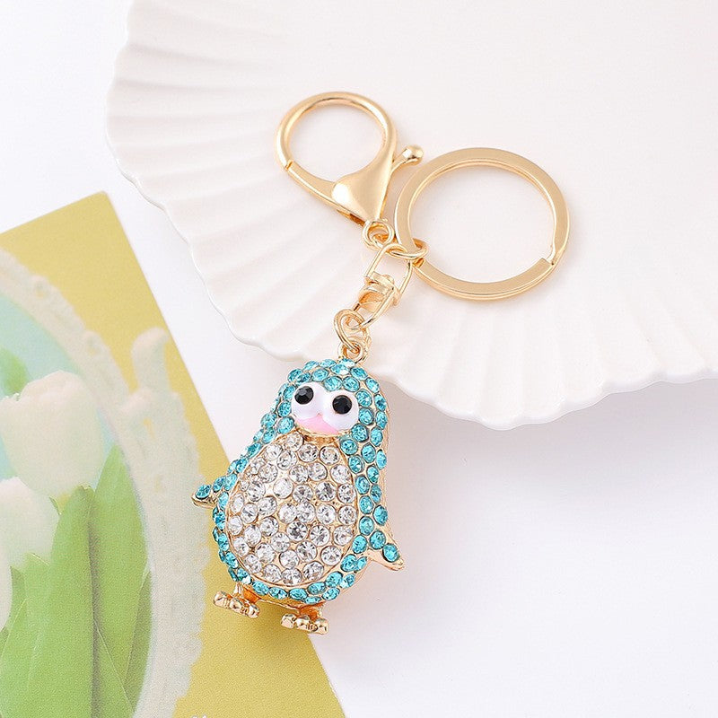 9-Type Colorful Ocean Animal Diamond Wallet Pendant Key Ring