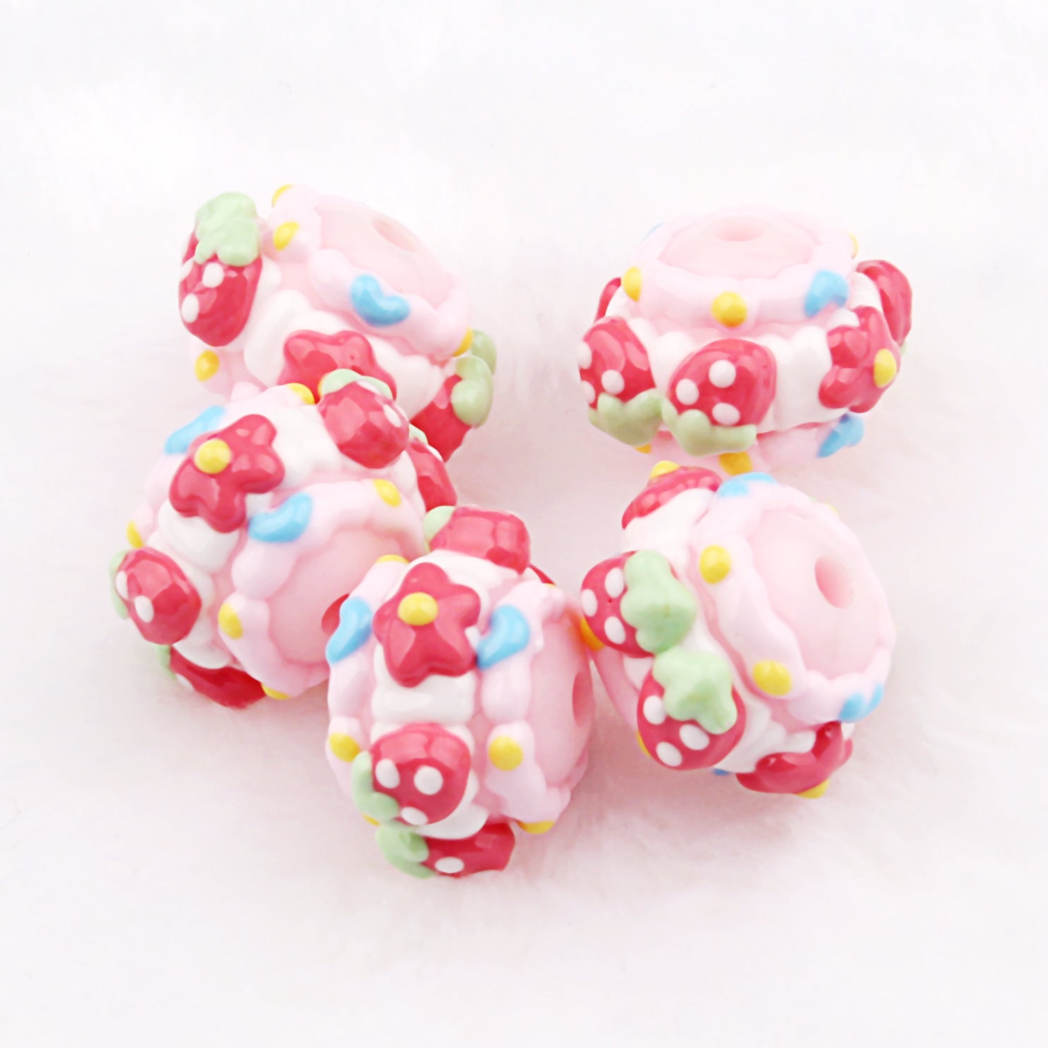 NO.13 Strawberry beads DIY handmade loose beads
