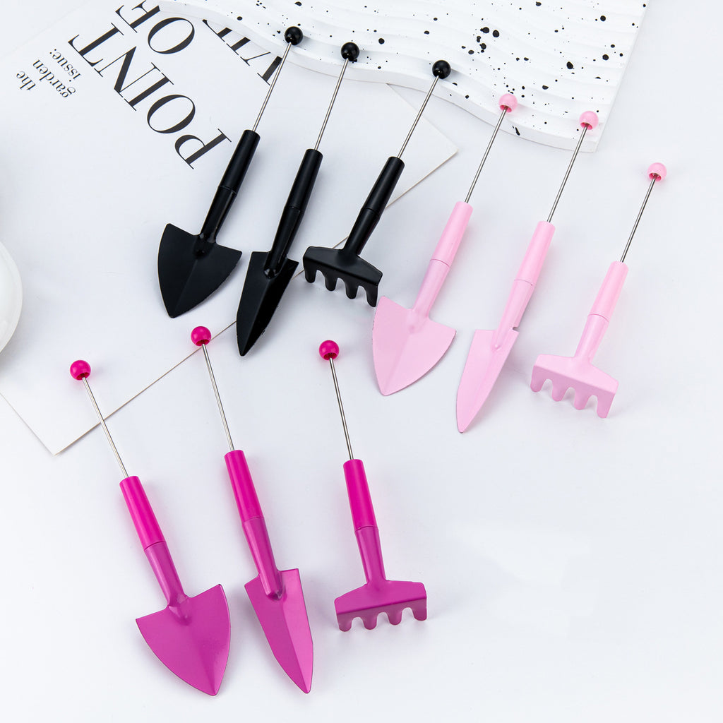 DIY beaded gardening three-piece set, small potted shovel, small garden shovel, indoor flower potted soil loosening tool