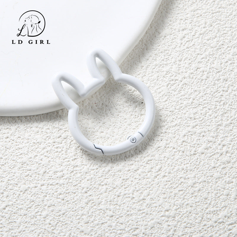 A large rabbit spring buckle, open ring, colorful spring ring