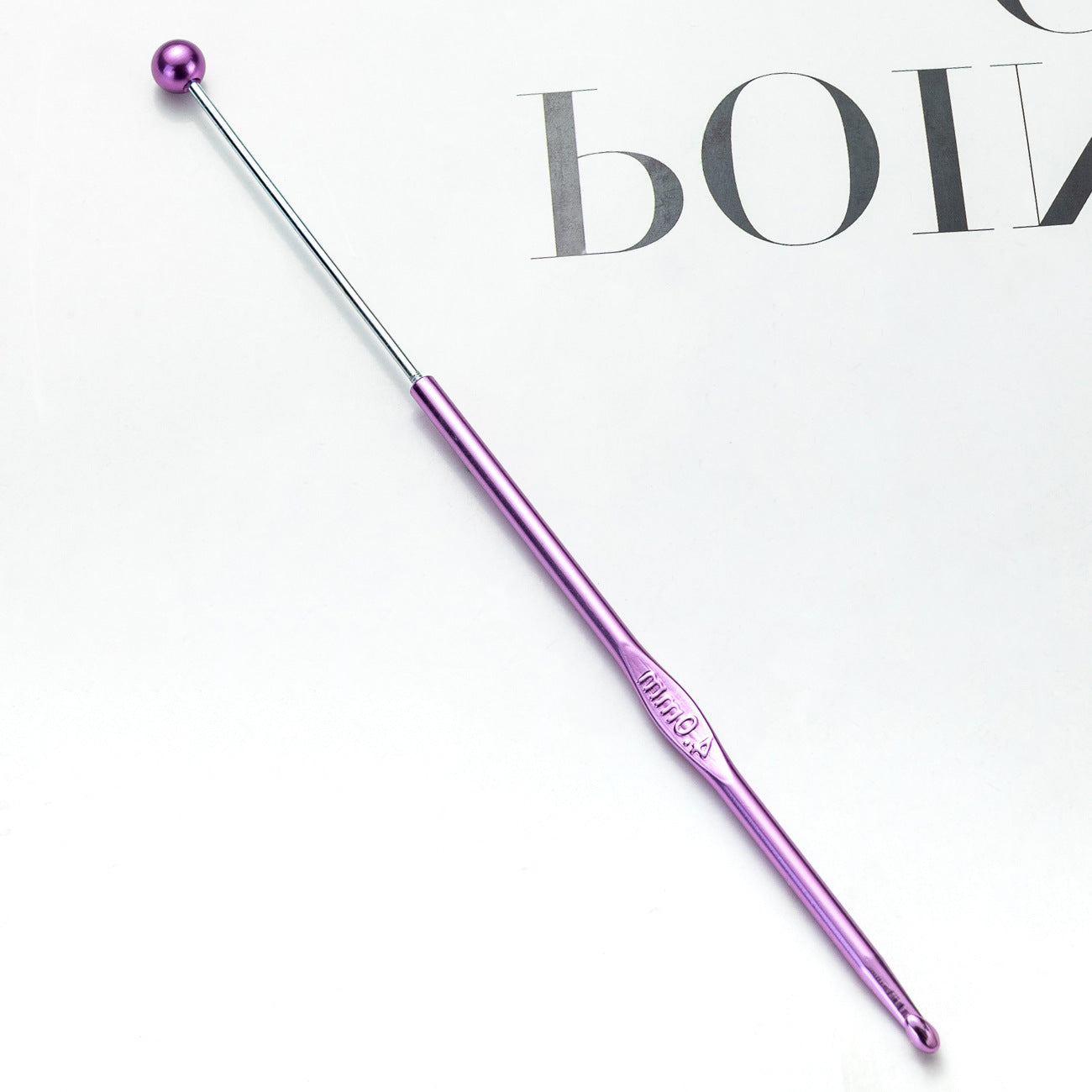 DIY beaded crochet needle, metal color aluminum crochet, sweater wool needle DIY hand-woven tool crochet