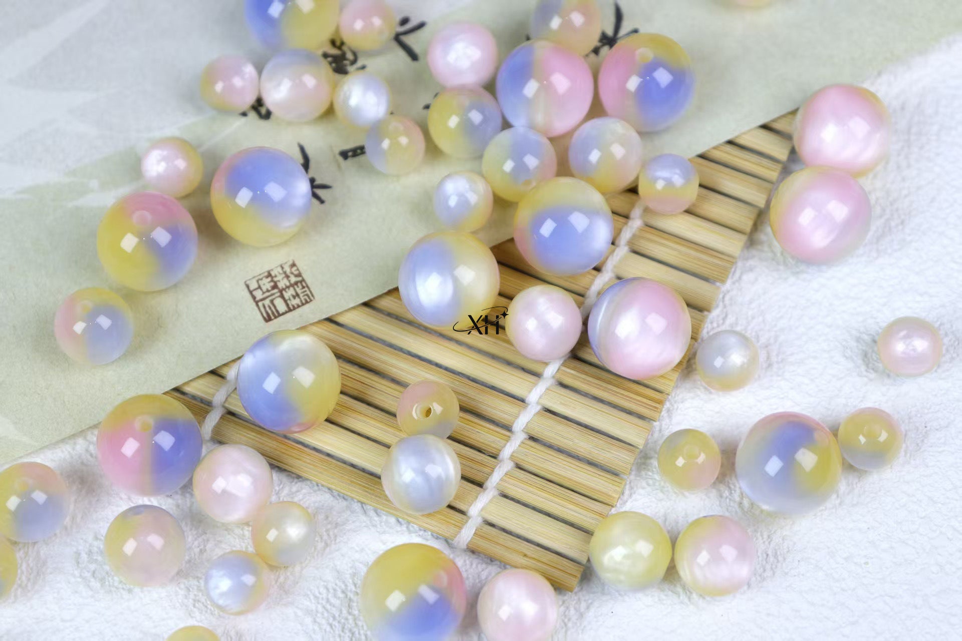 NO.7 Three in one Colors Resin Beads A  三分春