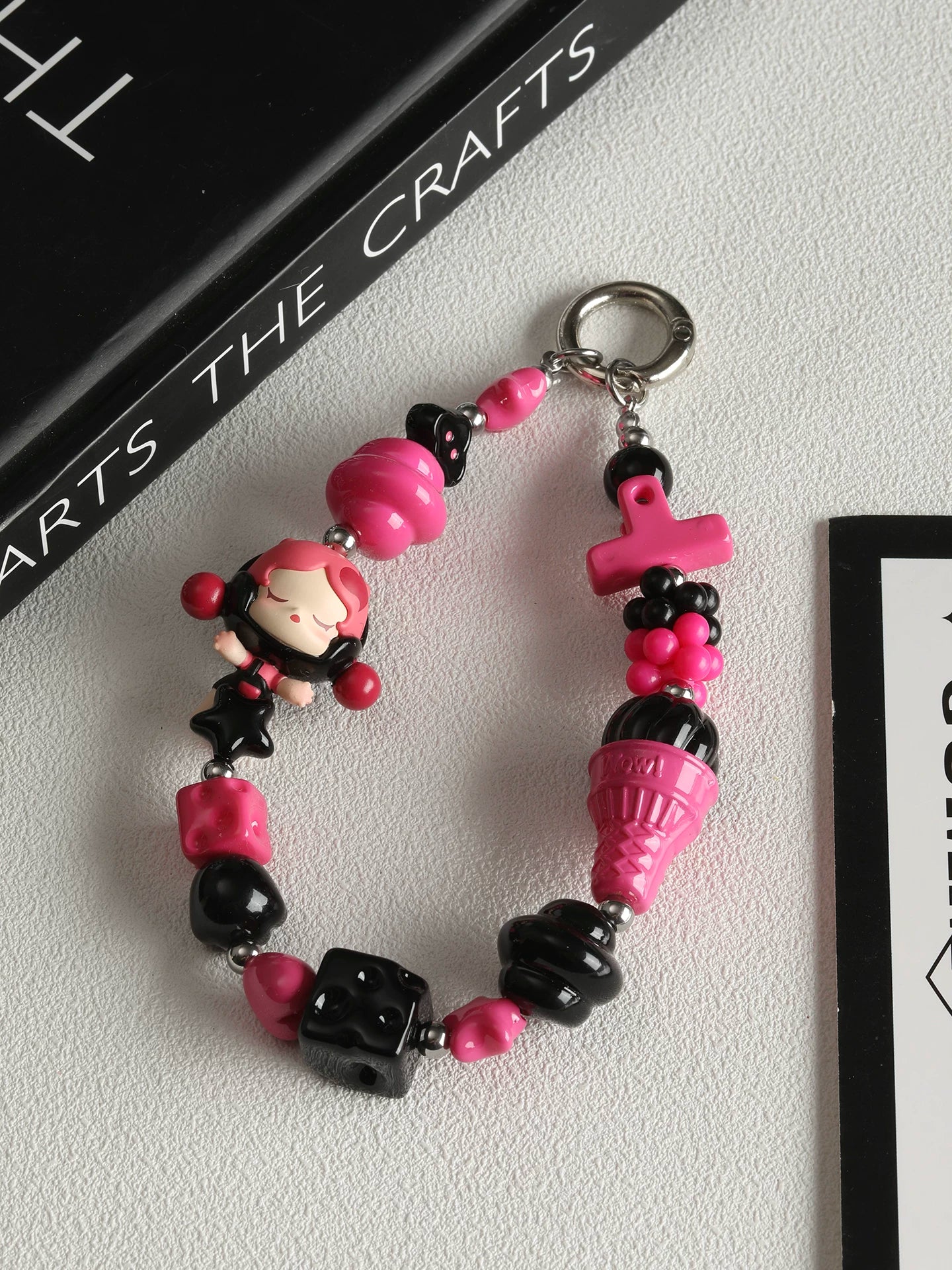 Acrylic paint/stars/love/beaded DIY accessories【辣妹粉】