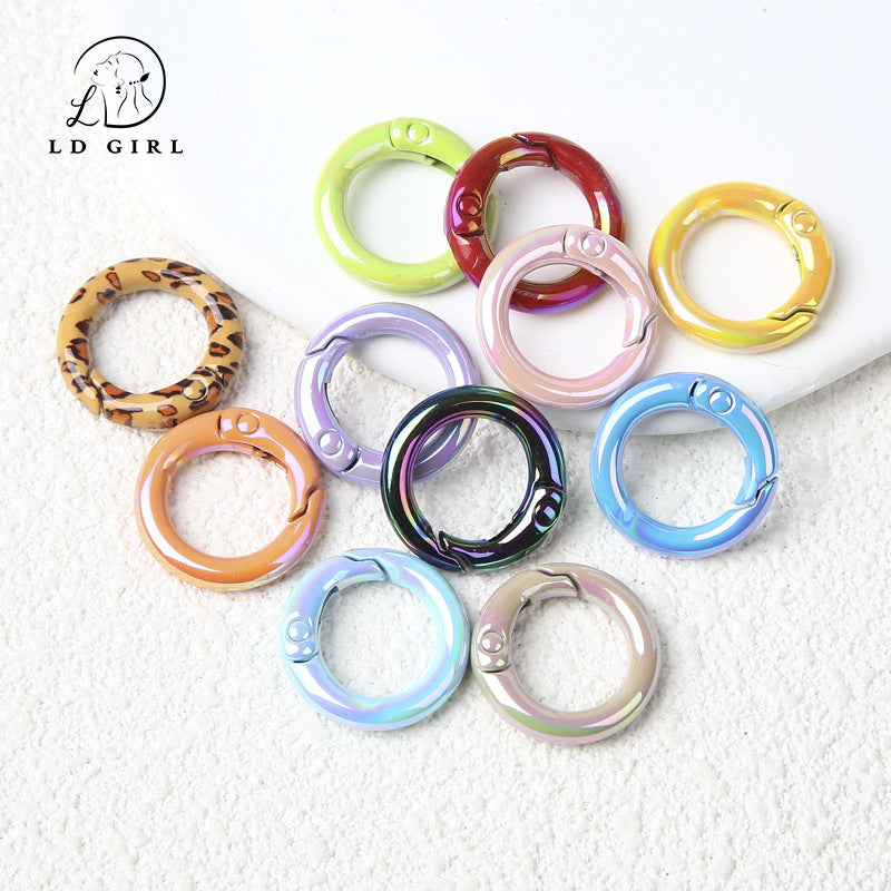 A20mm Colorful Round Spring Buckle, DIY Jewelry Accessories, Spring Ring, Connecting Ring, Keychain, Hanging Buckle