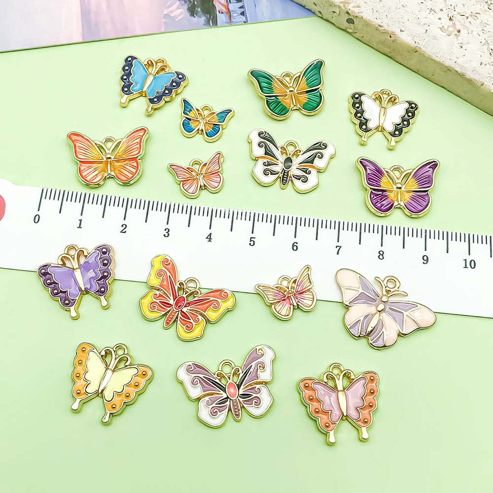NO.5 Two-tone butterfly pendant charm
