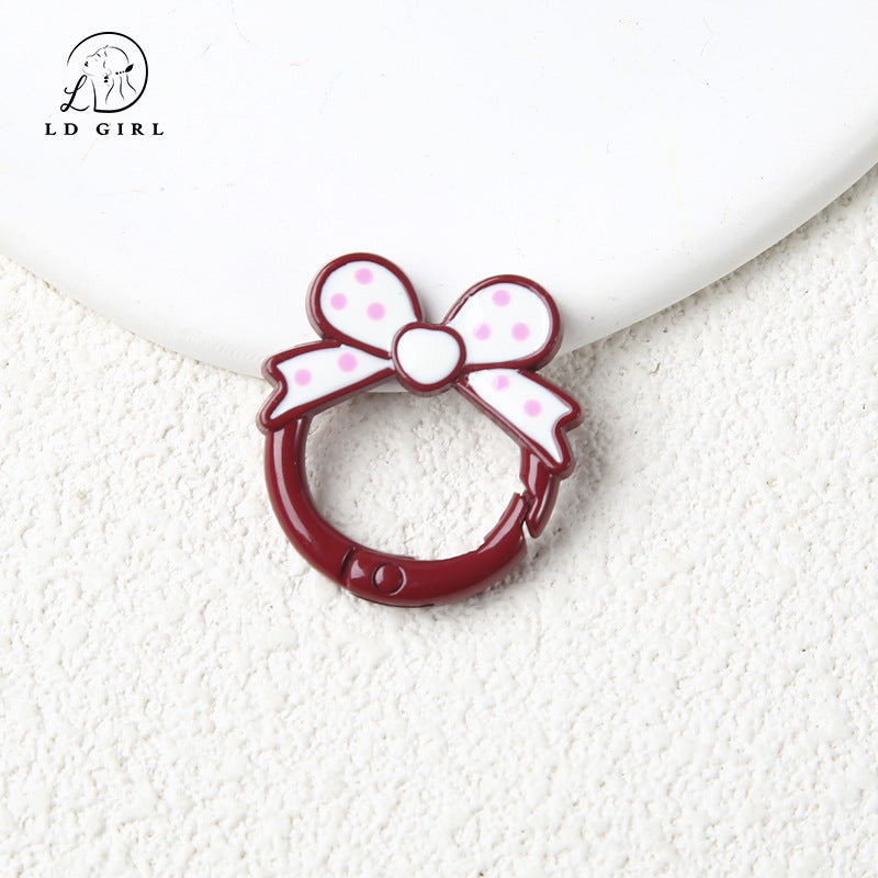 A bow open ring keychain DIY connecting ring