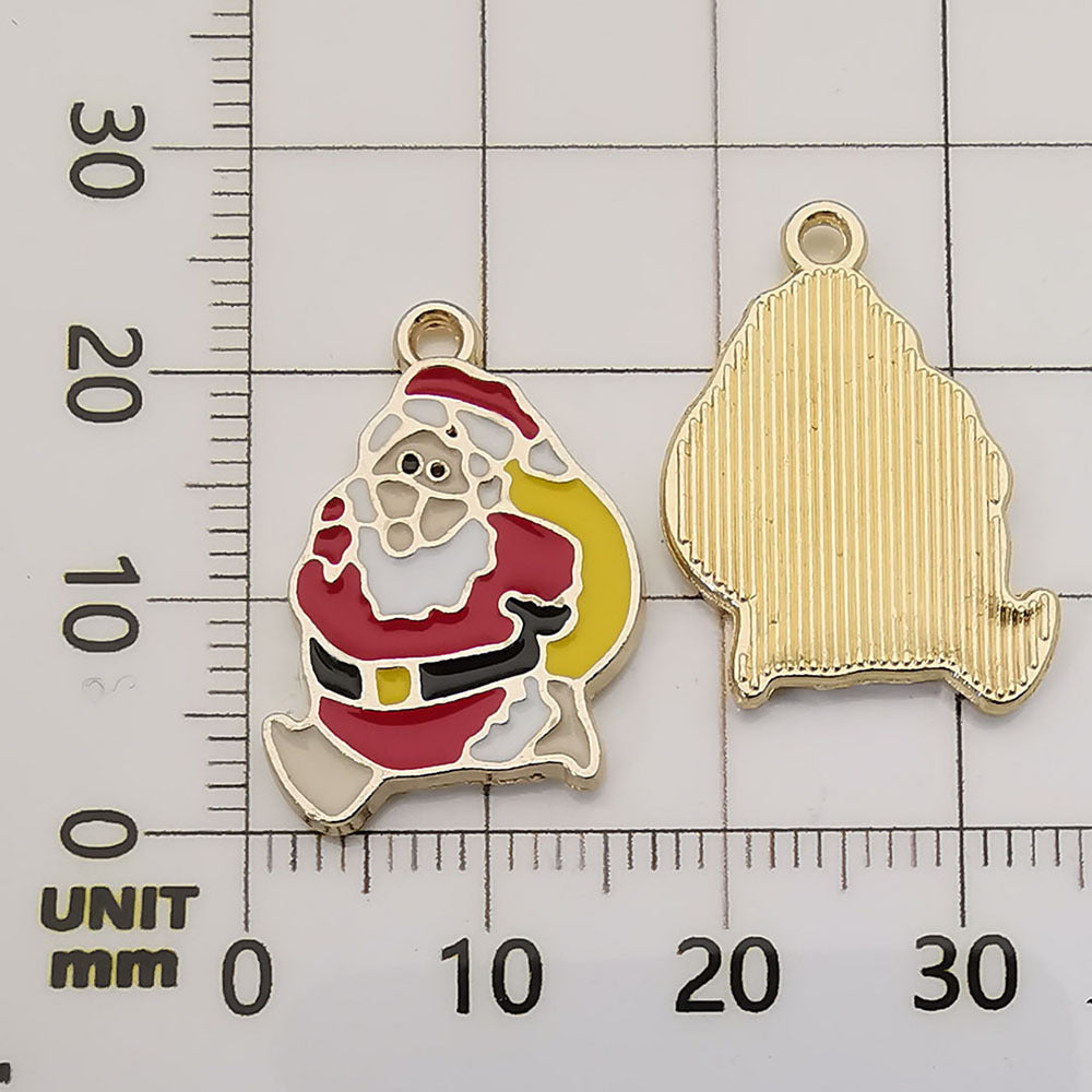 50 assorted gold plated enamel christmas charm