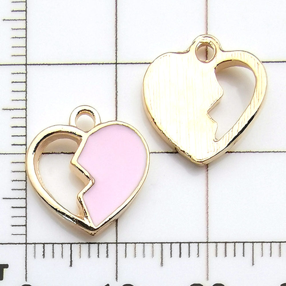 NO.20-3 Pink gold plated enamel charm