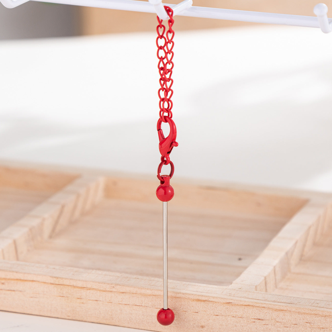 17-Color DIY Mini Beaded Keychain 8cm