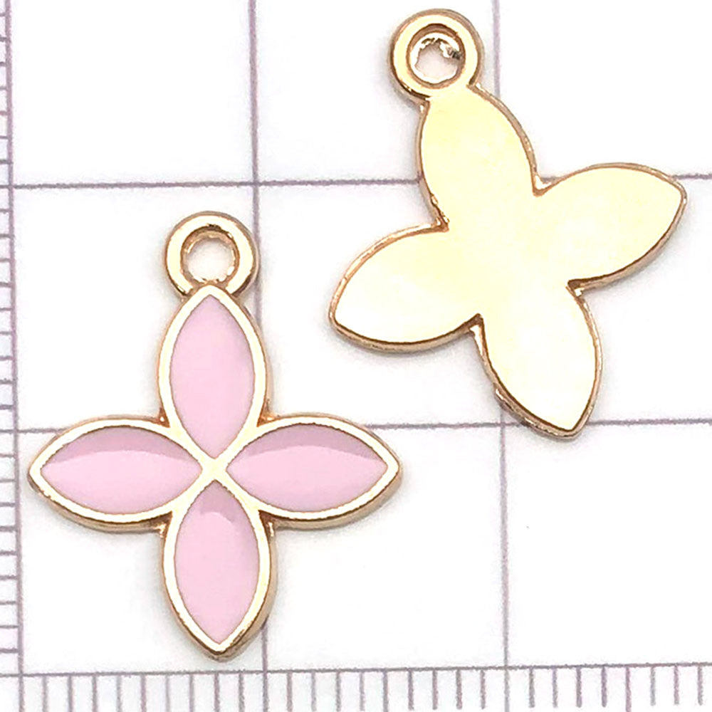 NO.20-3 Pink gold plated enamel charm