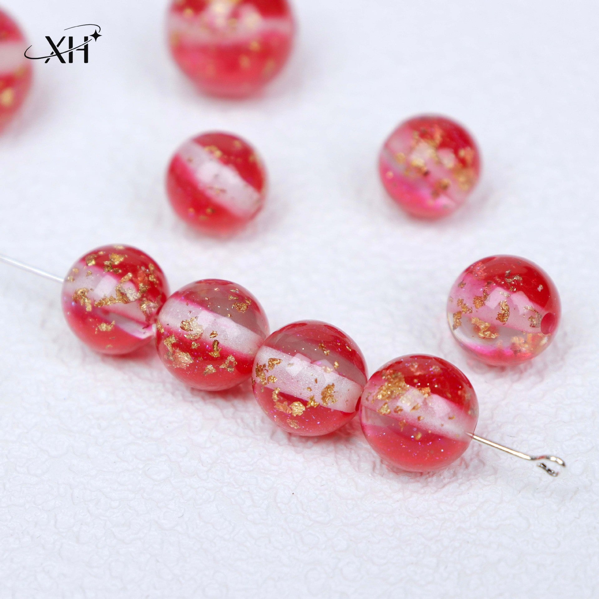 NO.22 Light Luxury Gold Flake Resin Beads 碧波流光