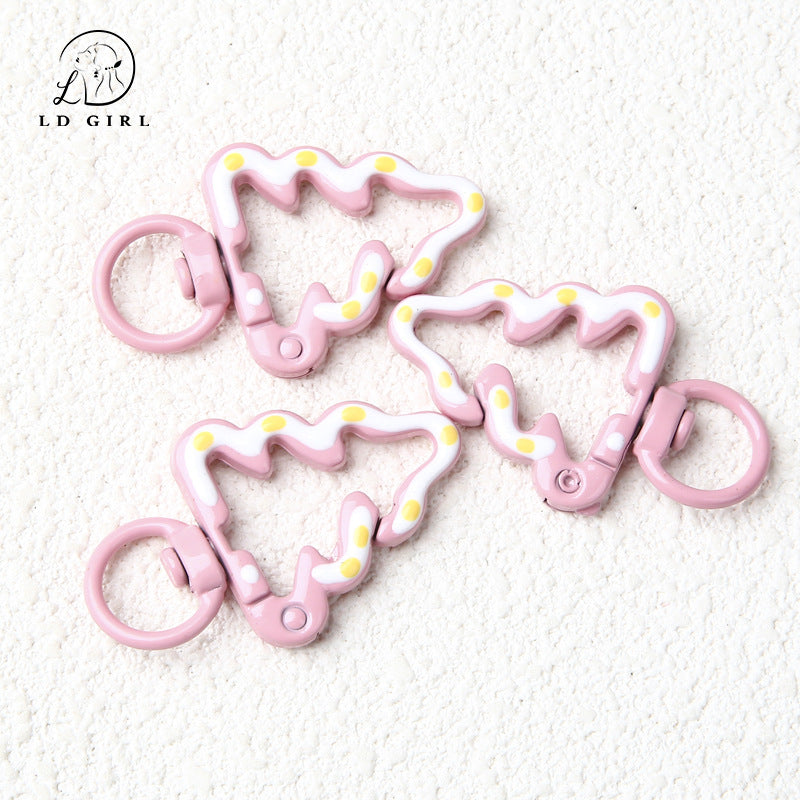 A Painted hand-painted Christmas tree spring buckle, round opening ring, tree spring buckle, DIY jewelry accessories, connecting ring