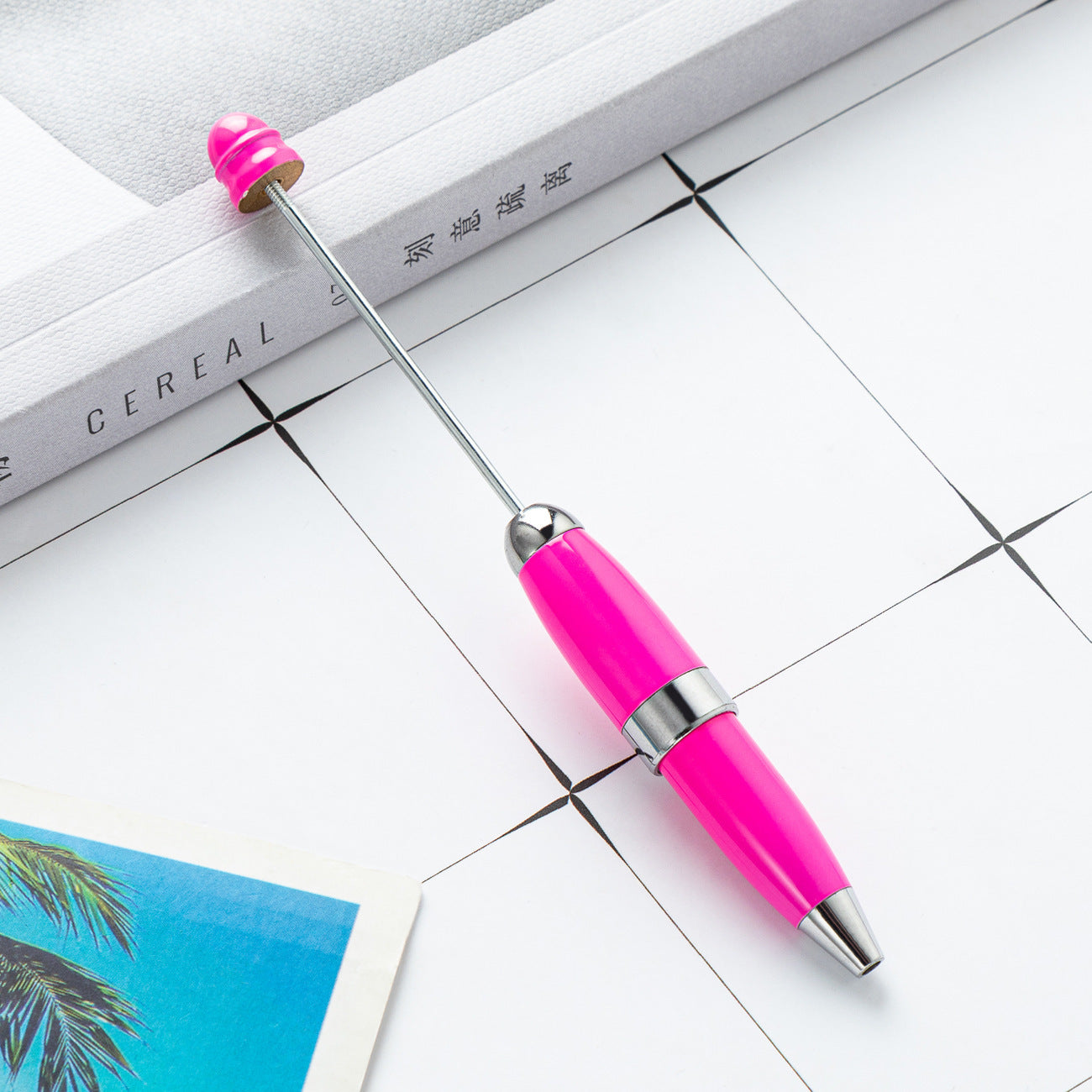 DIY beaded ballpoint pen, portable pocket pen, mini metal ballpoint pen 11.9 * 1.2cm