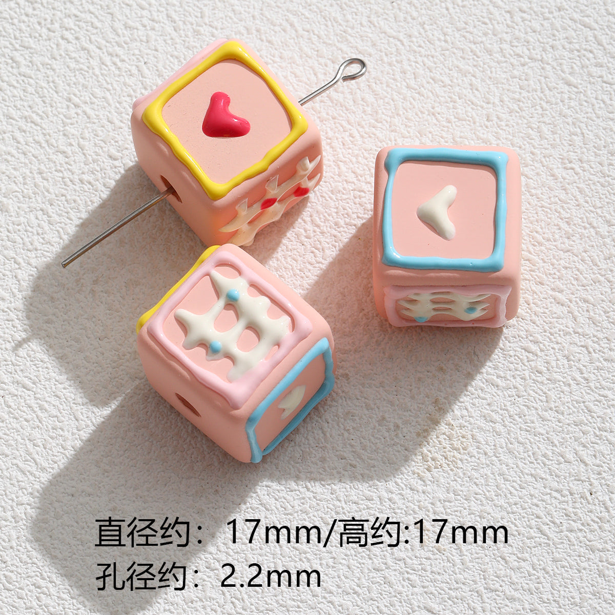 Pink special-shaped/heavy industry hand-painted beads/DIY accessories【桃之夭夭】