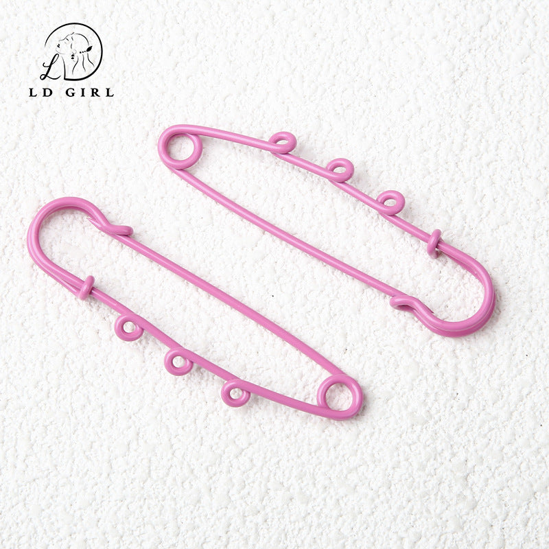 A6cm three-hole safety large pin, waist buckle, pin, breast buckle, DIY jewelry accessories