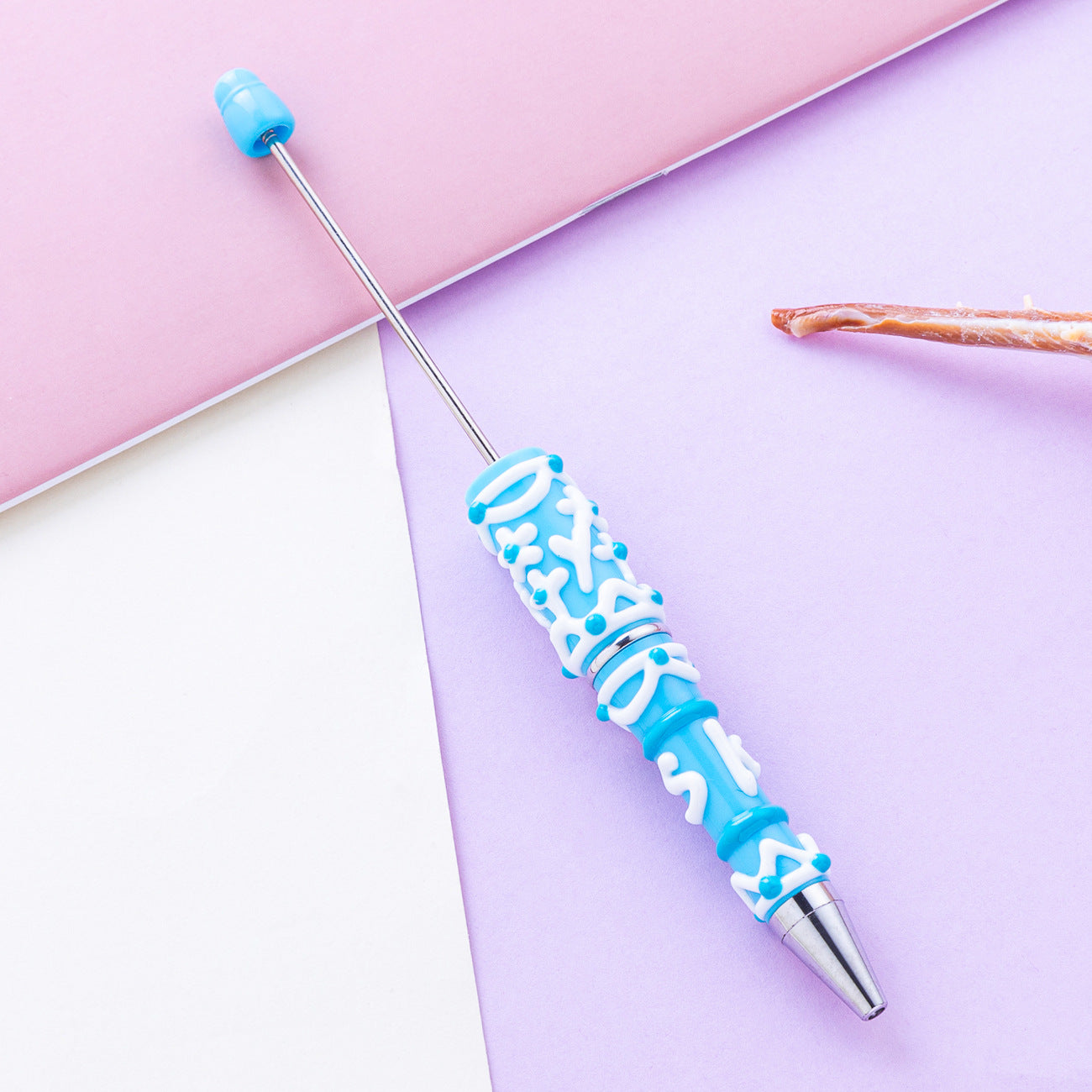 12-Color DIY cream glue hand-painted bead pen, creative handmade DIY, handmade oil painting ballpoint pen, cute girl heart plastic pen